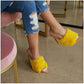 Faux Fur Open Toe Heel - YELLOW SUB TRADING 
