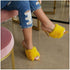 Faux Fur Open Toe Heel - YELLOW SUB TRADING 