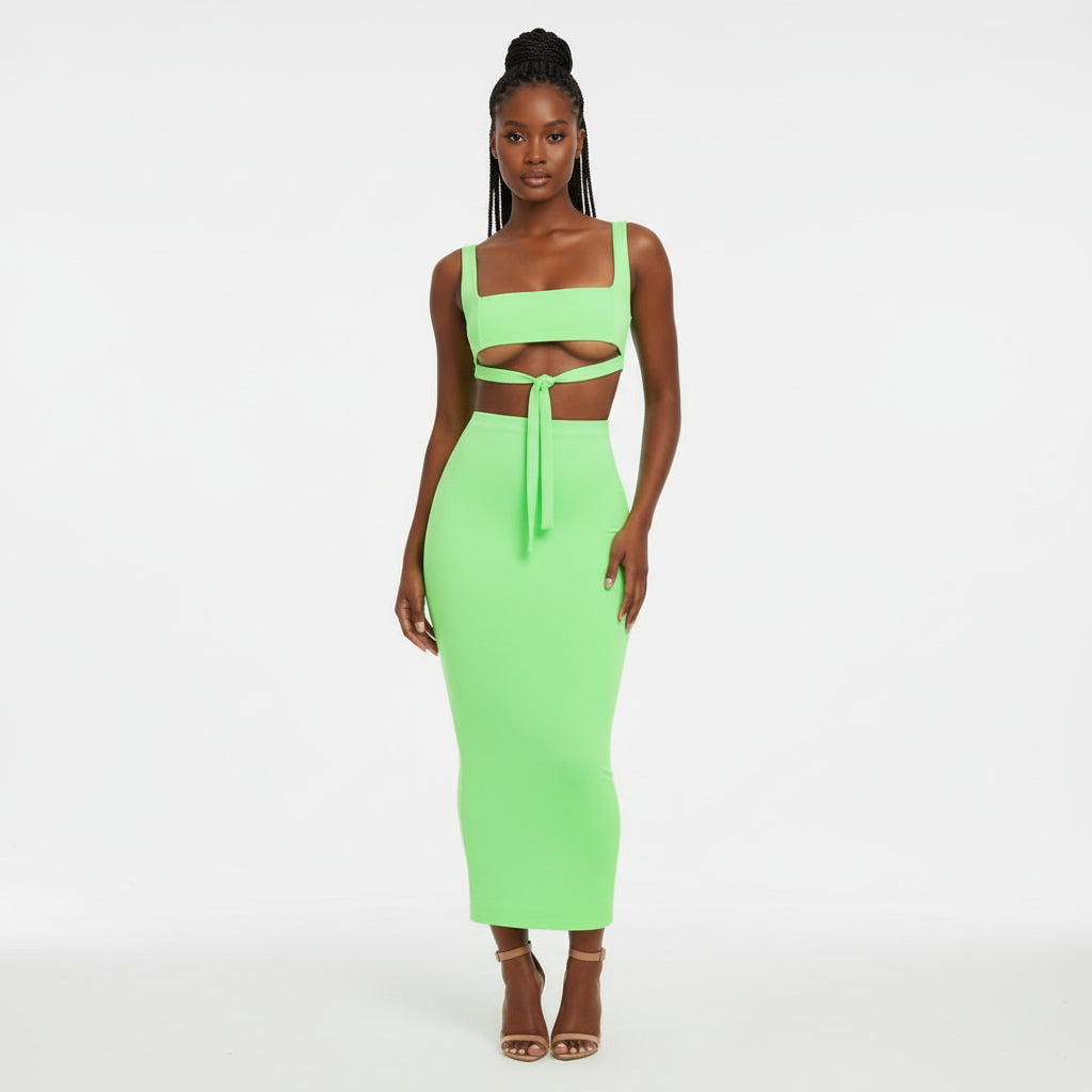 Pencil Skirt + Crop Top Set