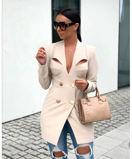 Double Breasted Long Blazer  