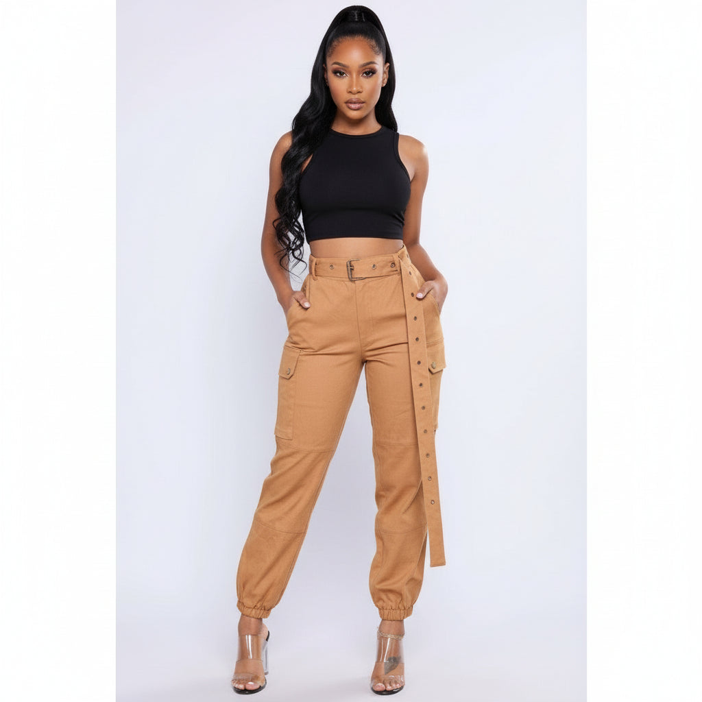 High Waisted Cargo Pants