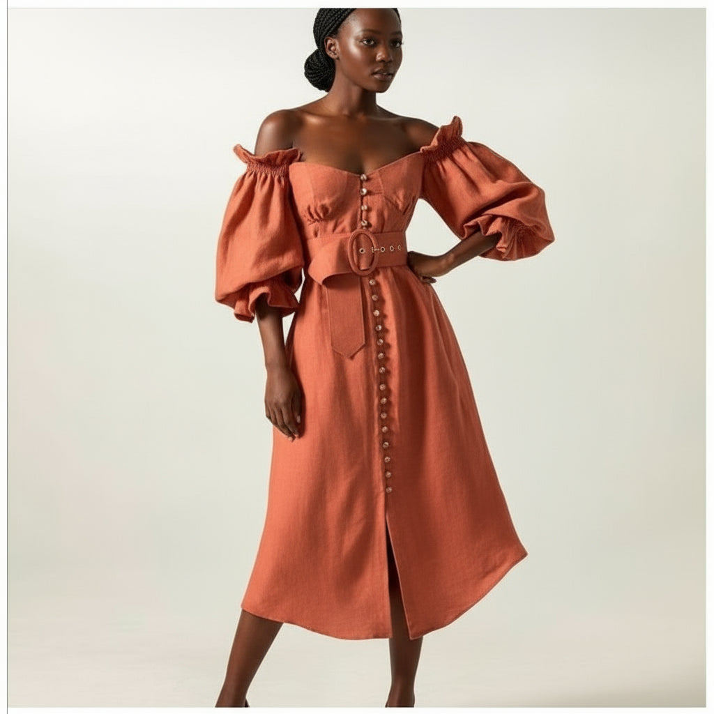 Off Shoulder Dress - YELLOW SUB TRADING 