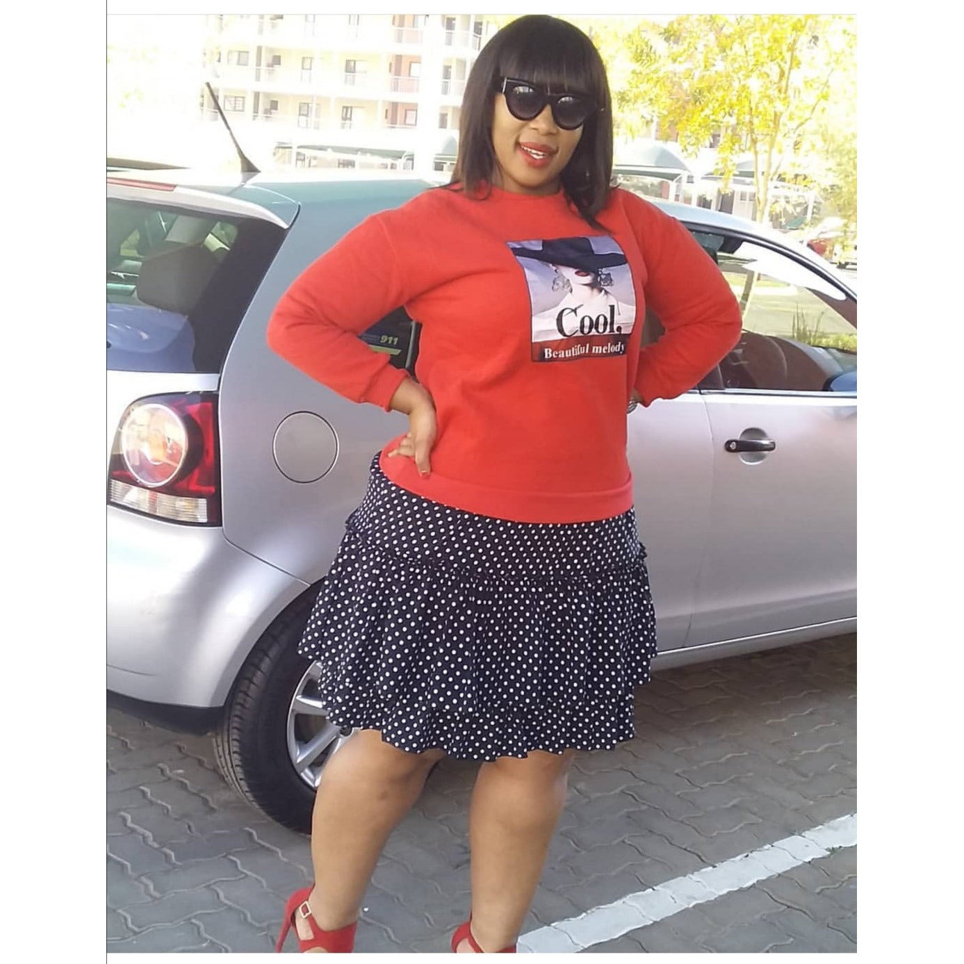 Character Print Sweater Dress - YELLOW SUB TRADING 