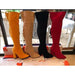 Suede Thigh High Sock Chunky Heel Boots - YELLOW SUB TRADING 