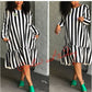 Long Sleeves Stripe Dress 