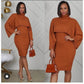 Sweater Turtleneck Dress Two-piece Set