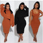 Sweater Turtleneck Dress Two-piece Set