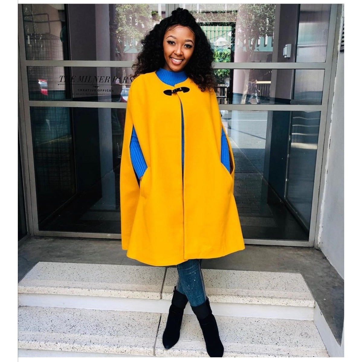 Side Pocket Cape Jacket 