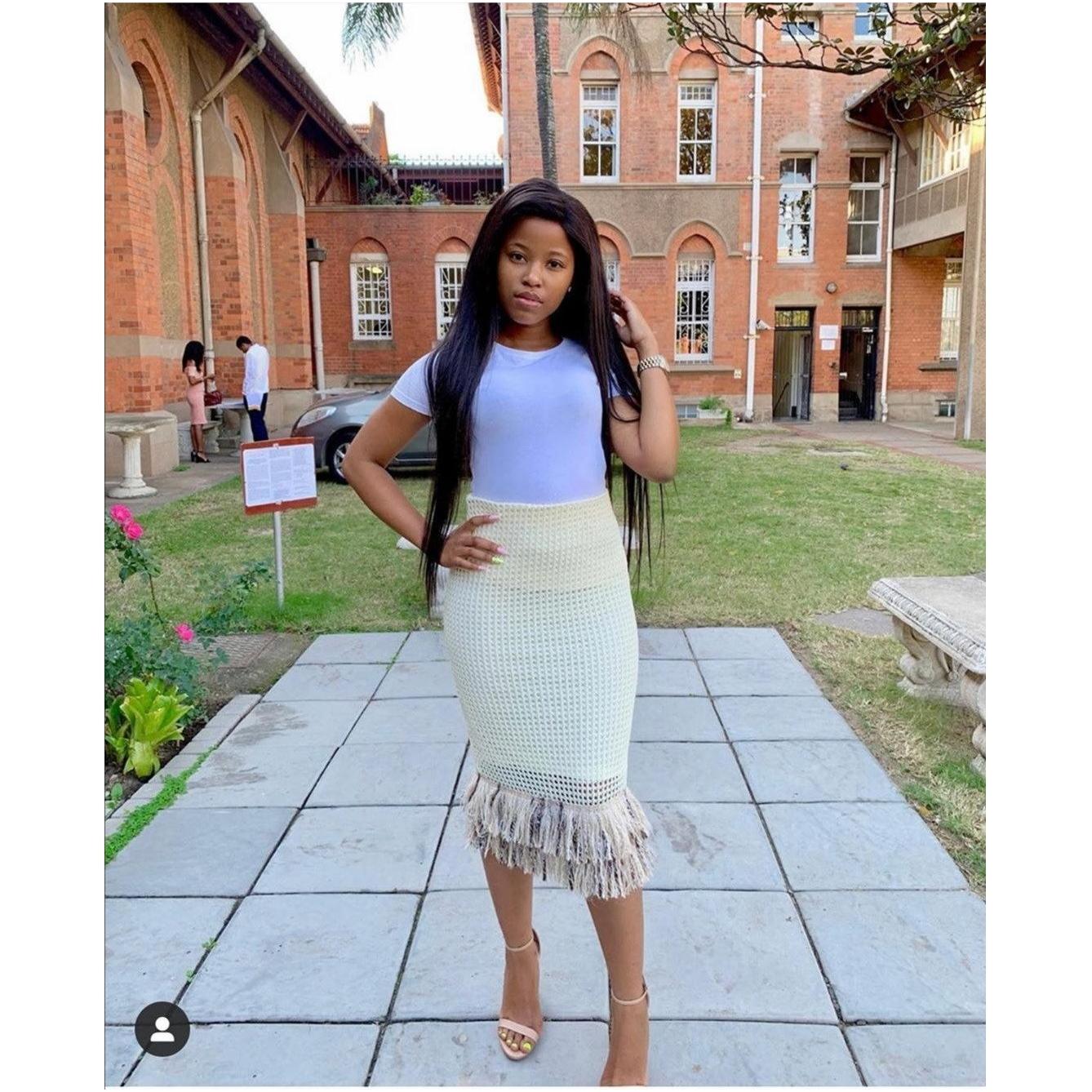 Fringe Detailed Pencil Skirt 