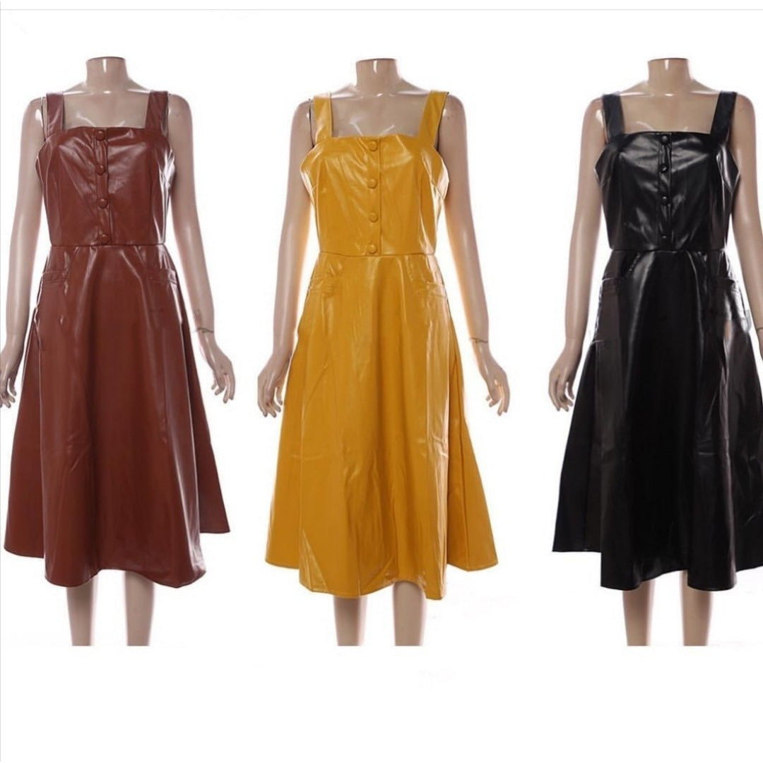 Faux Lather Dress