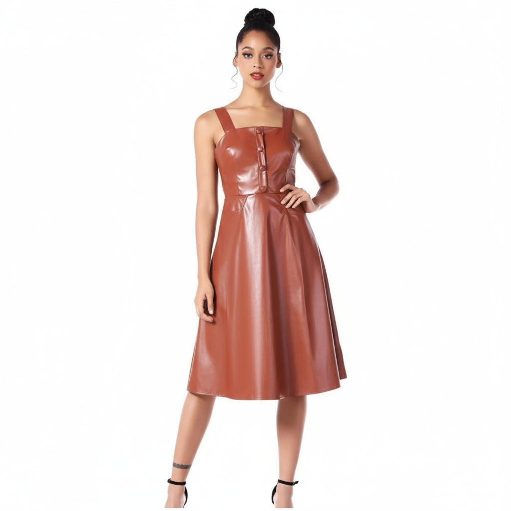 Faux Lather Dress – YELLOW SUB TRADING
