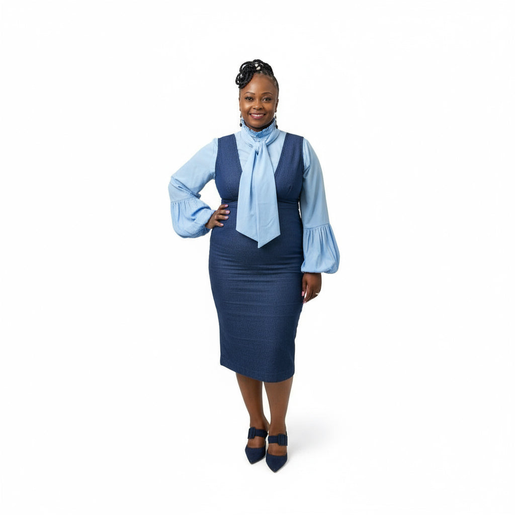 Denim Suspender Dress 