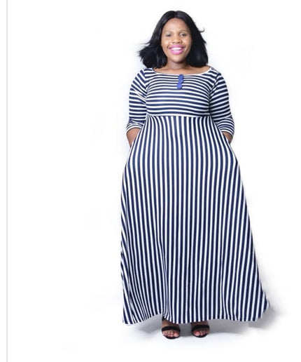 Plus-size Striped Dress