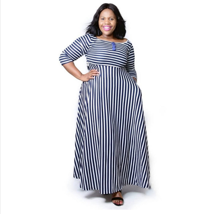 Plus-size Striped Dress
