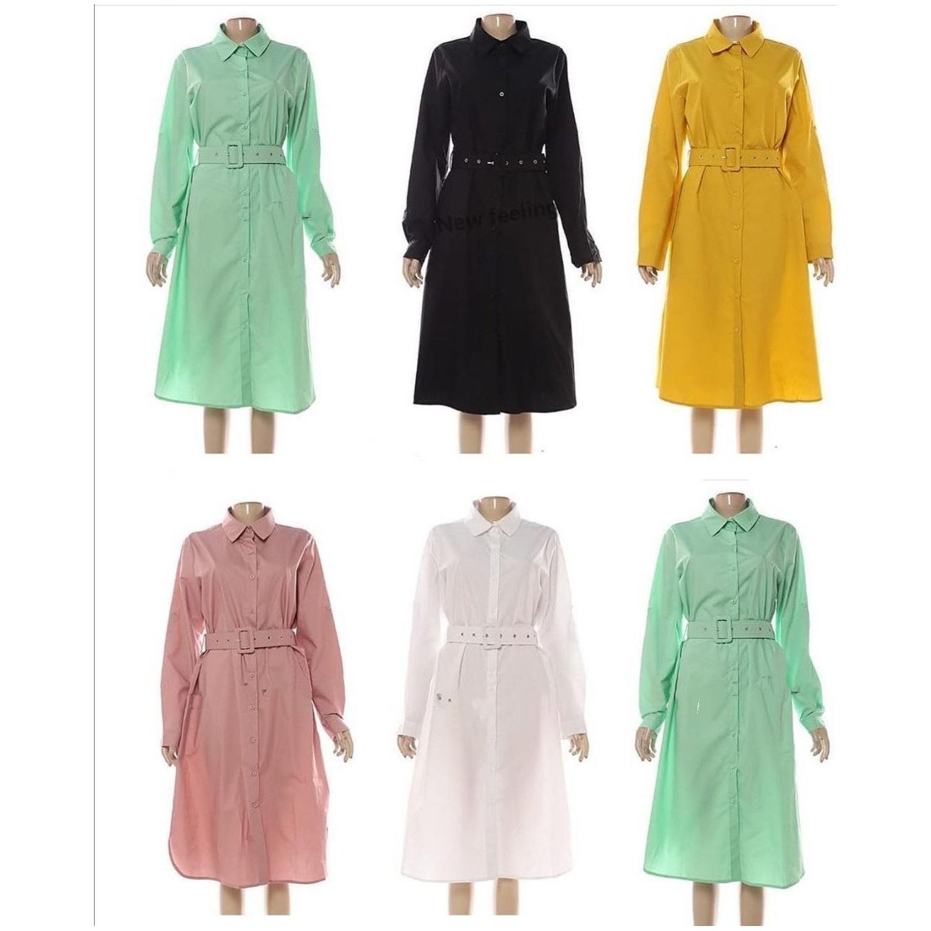 V-Neck Button Up Shirt Dress