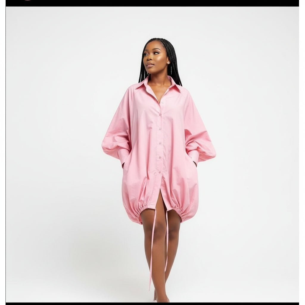 Sexy Drawstring Plus Size Dress