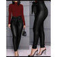 Pu Leather High Waisted Pant 