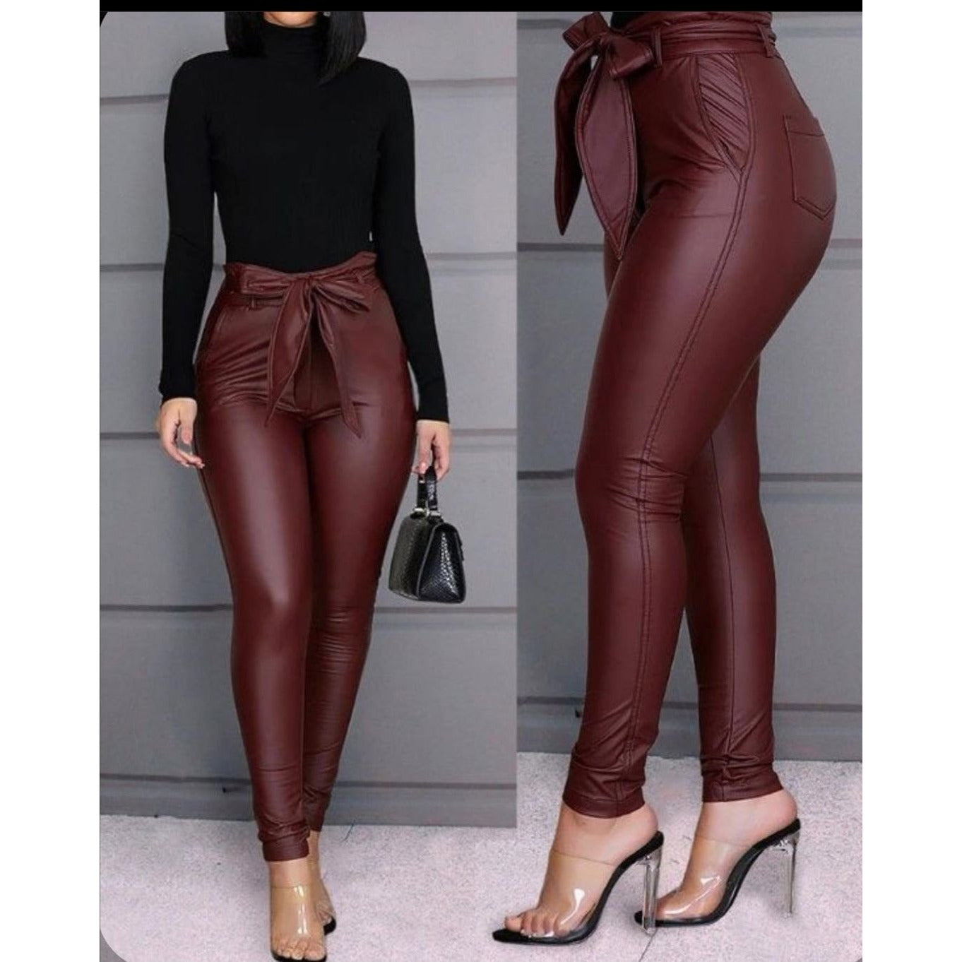 Pu Leather High Waisted Pant 