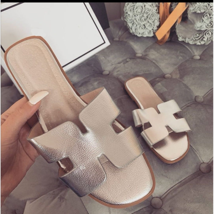 H-shaped slippers flat sandal