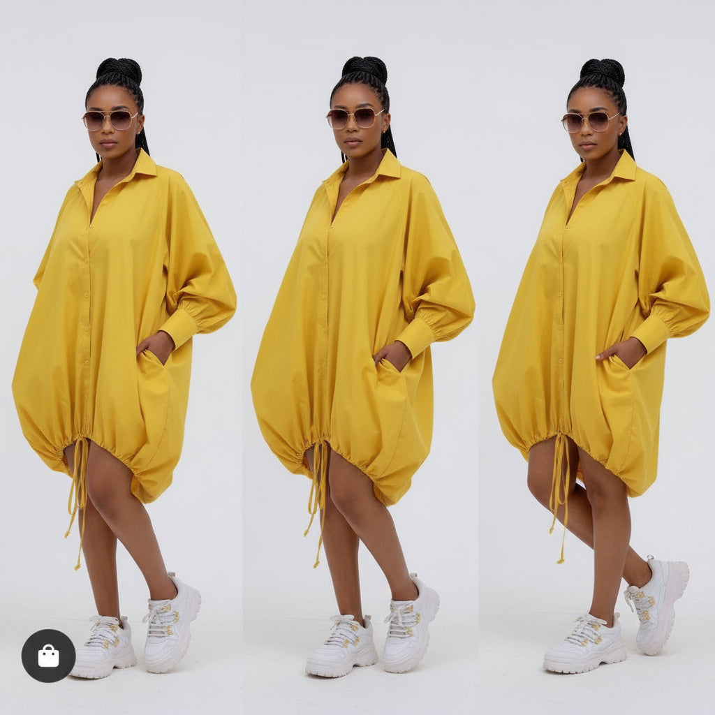 Sexy Drawstring Plus Size Dress