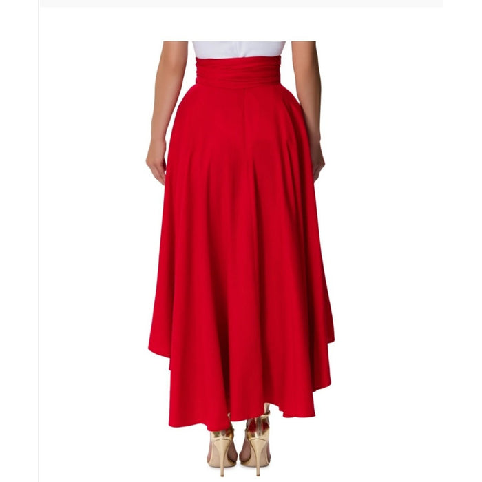 Bottom slits Satin skirt