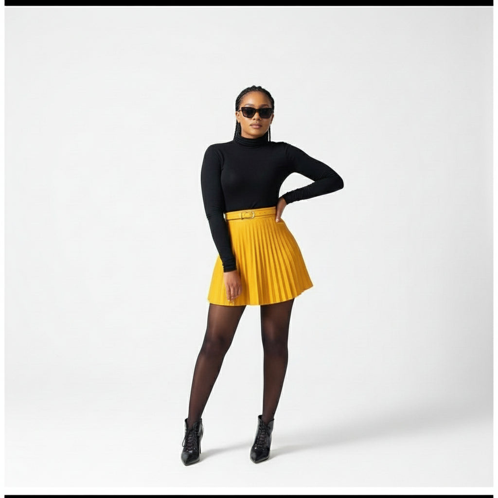 Pleated Mini Skirt