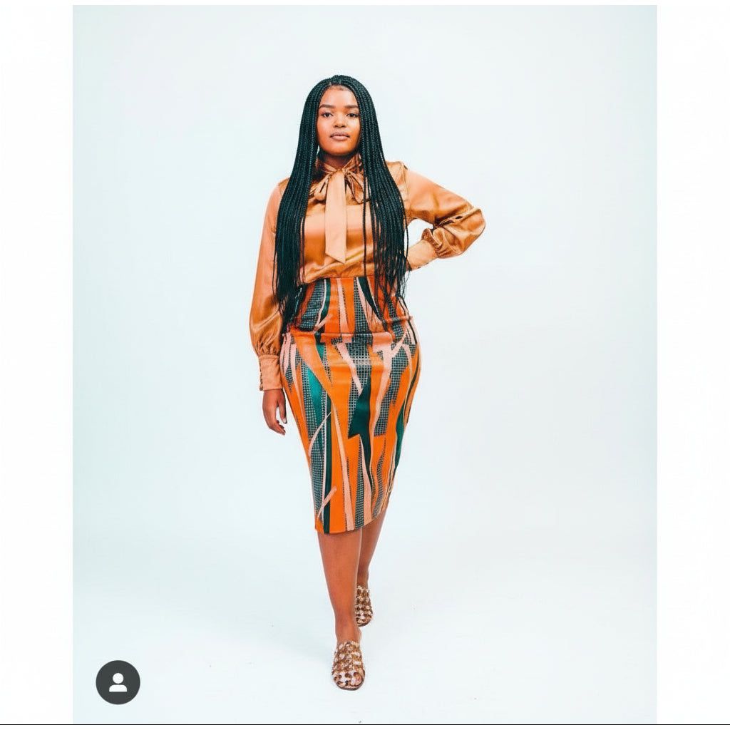 Pu Leather Pencil Skirt 