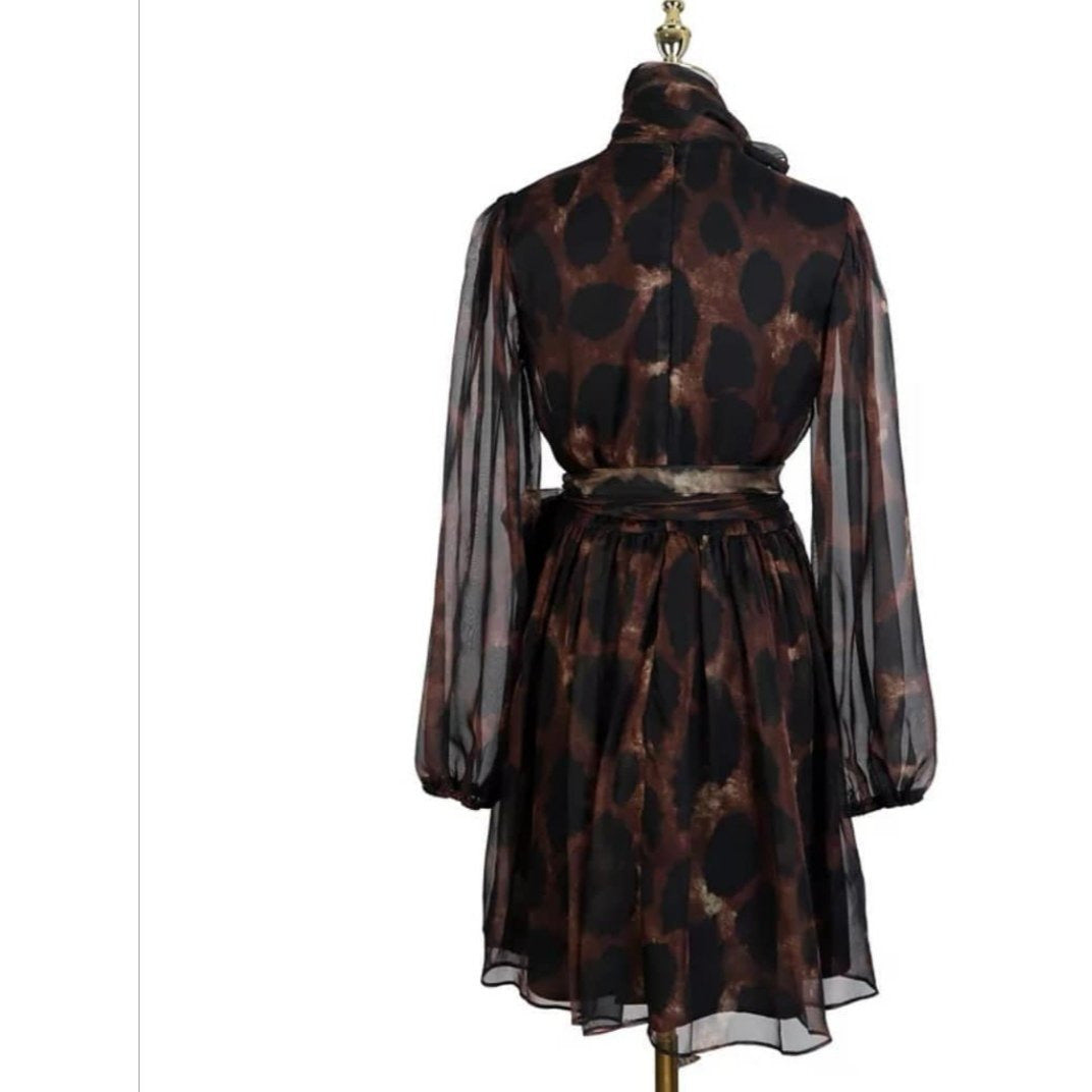 Sheer Leopard Print Dress 