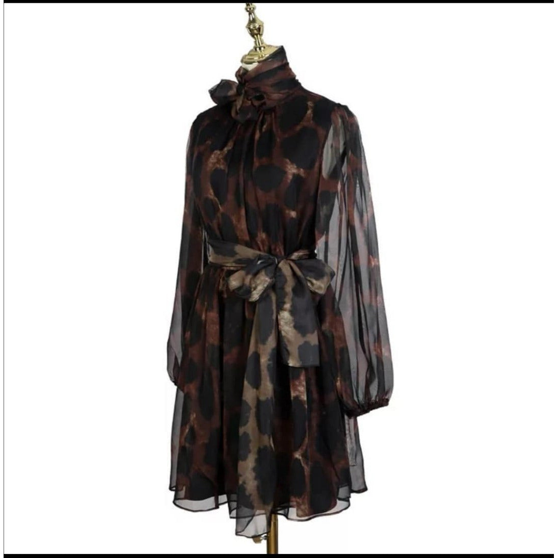Sheer Leopard Print Dress 