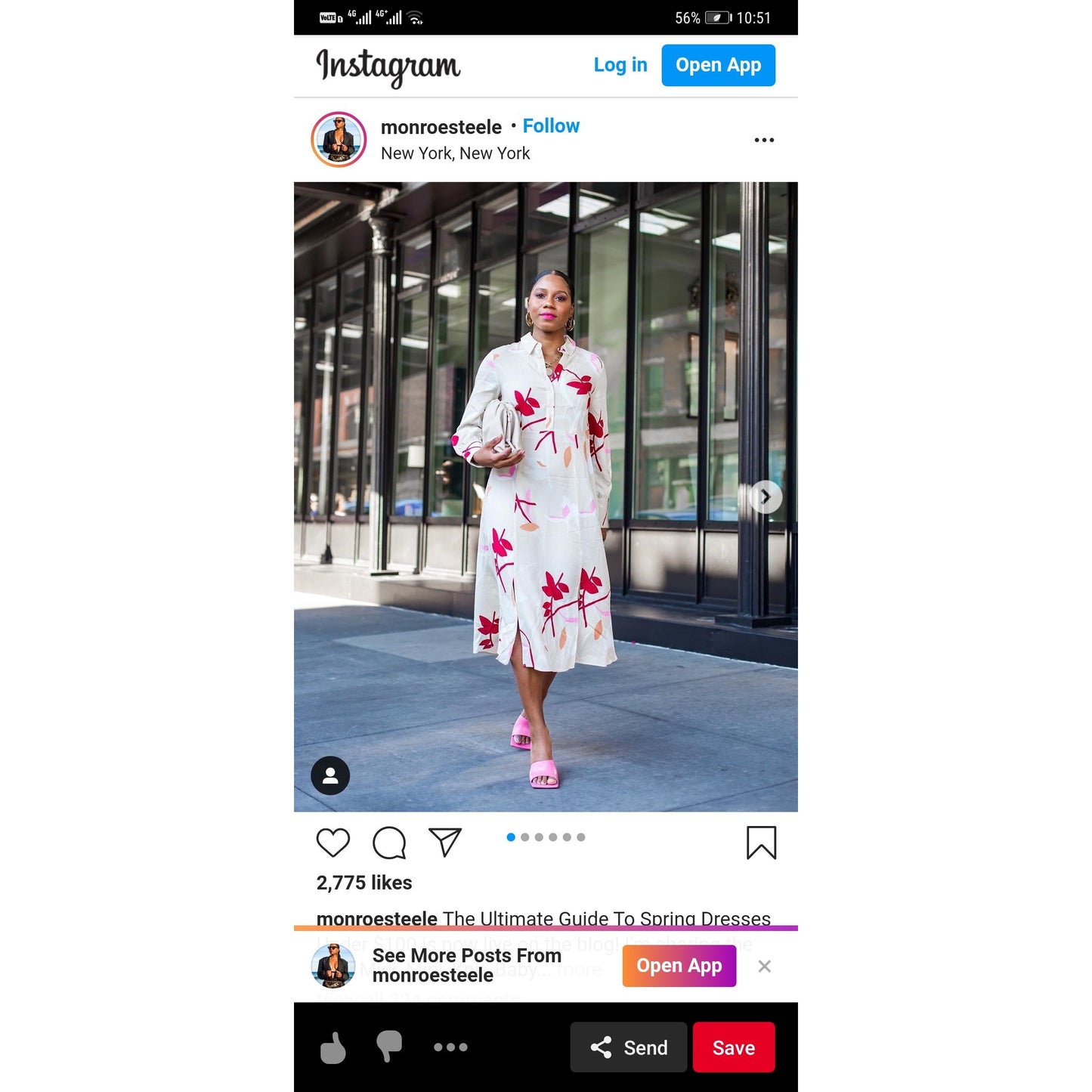 Floral Print Shirt Dress 