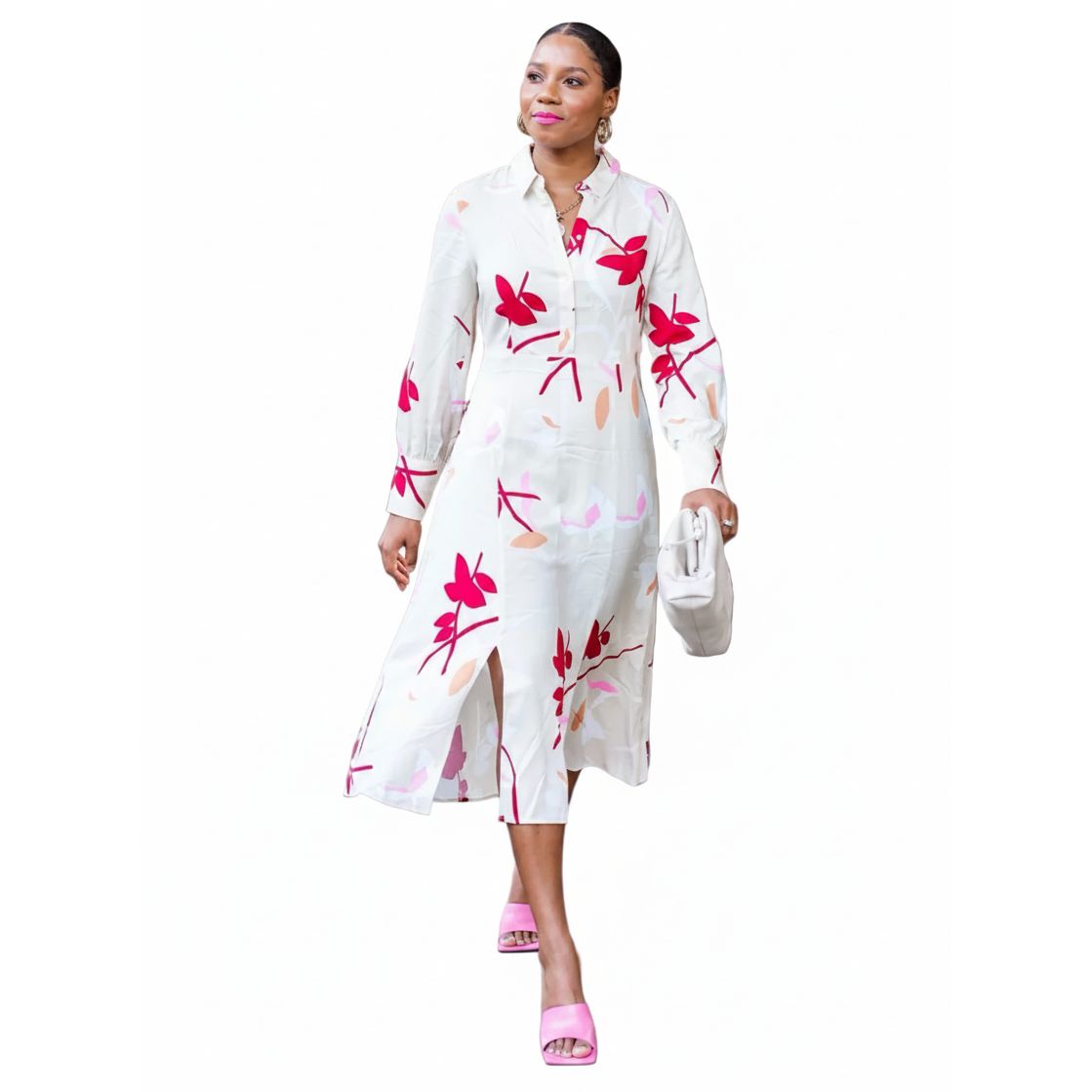 Floral Print Shirt Dress 
