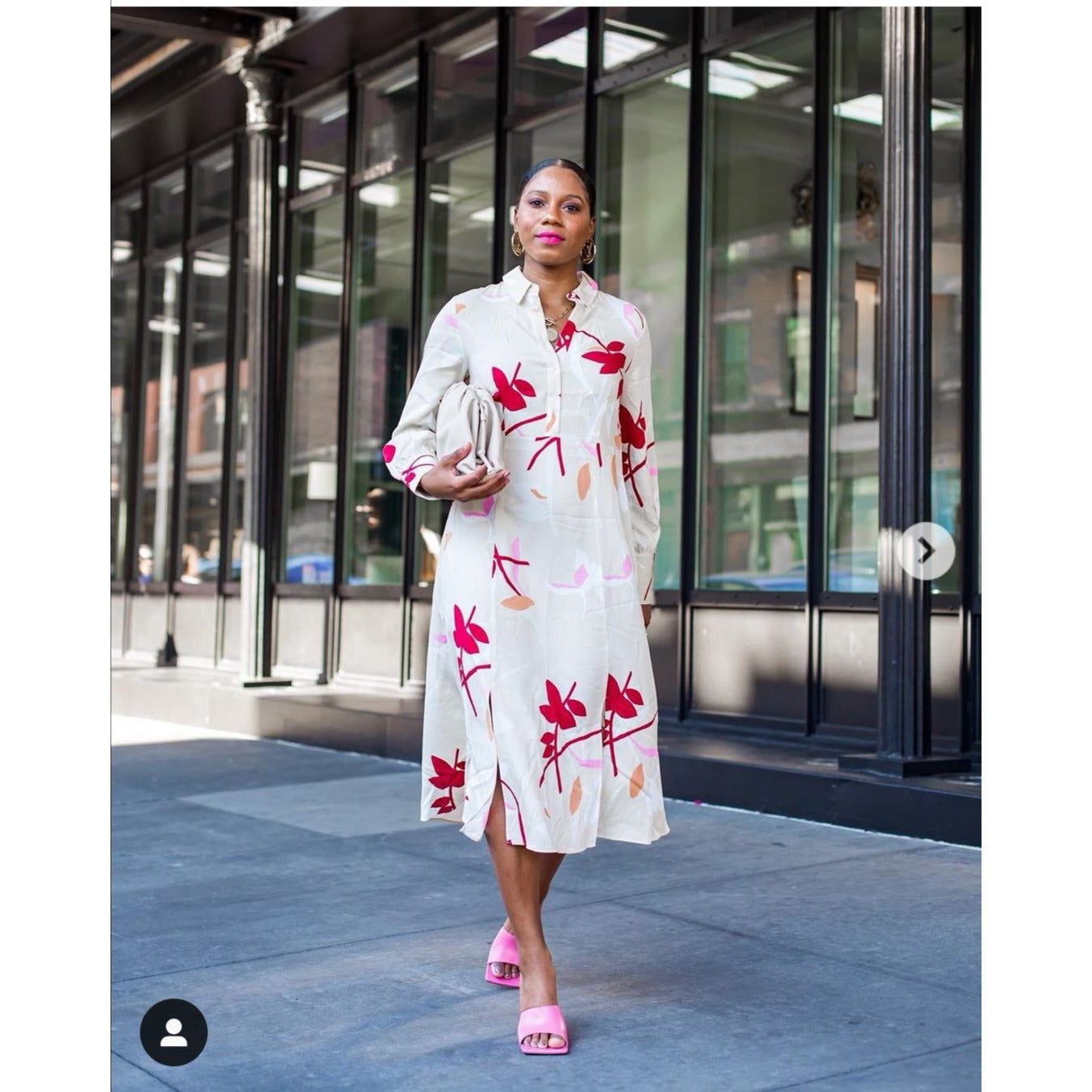 Floral Print Shirt Dress 