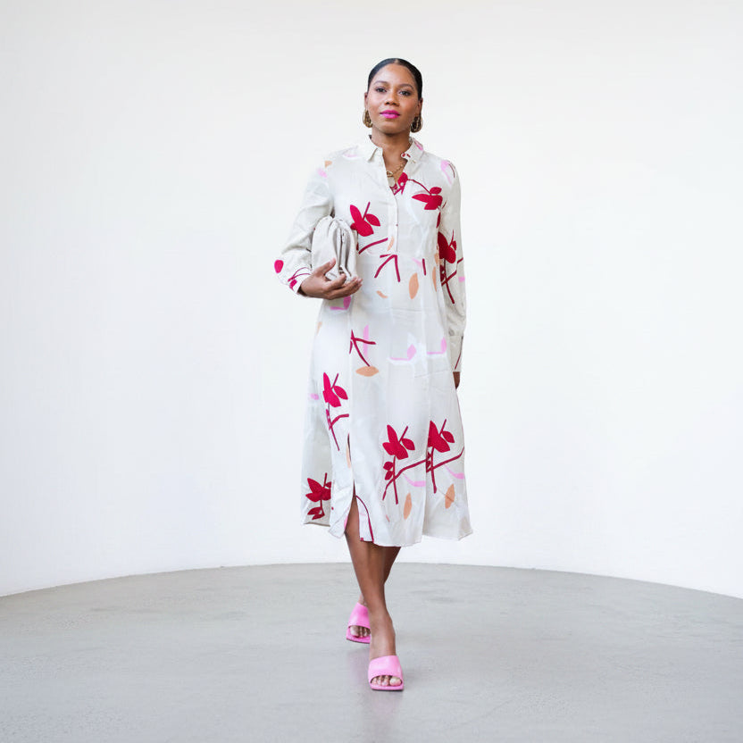 Floral Print Shirt Dress 