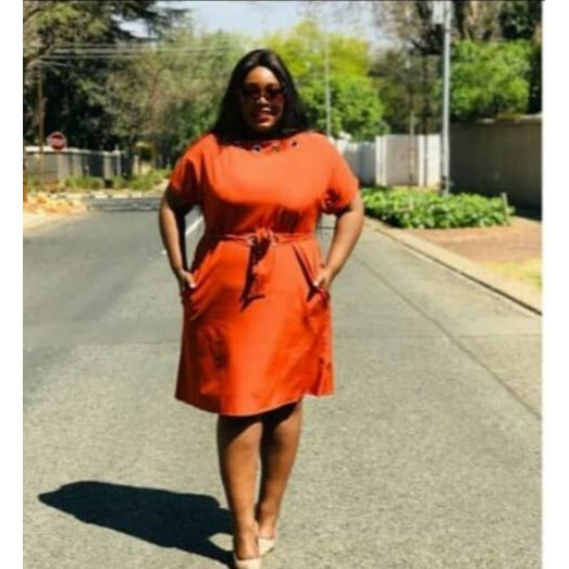 Round Holes Neck Dress 