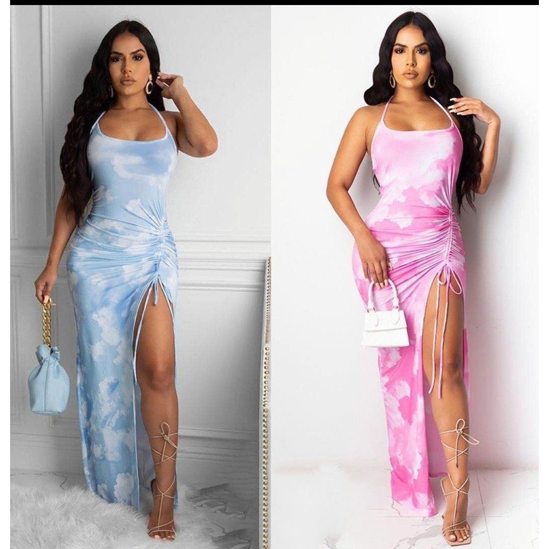Sexy Halter Off Shoulder Backless Dress
