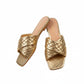 Square Toe Weave Flats Shoes