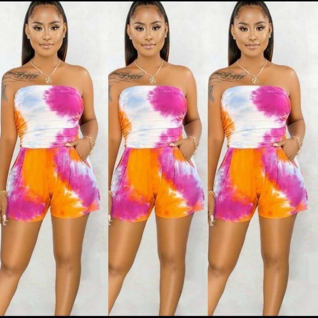 Printed Tube Jumpsuit