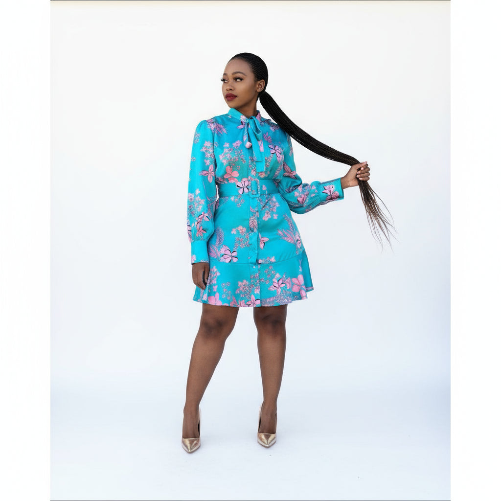 Floral Print Silk Dress