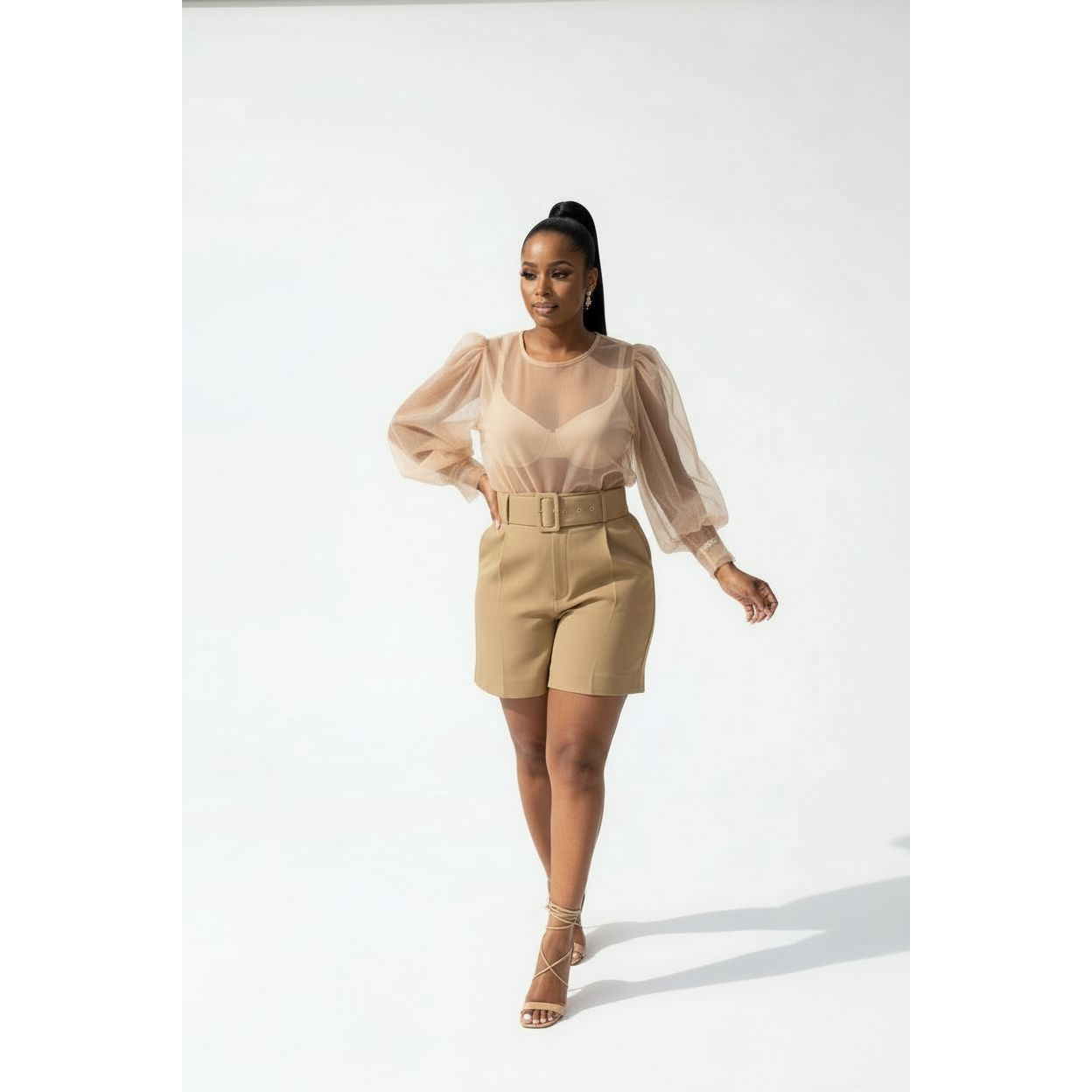 High Waisted Formal Short Pant