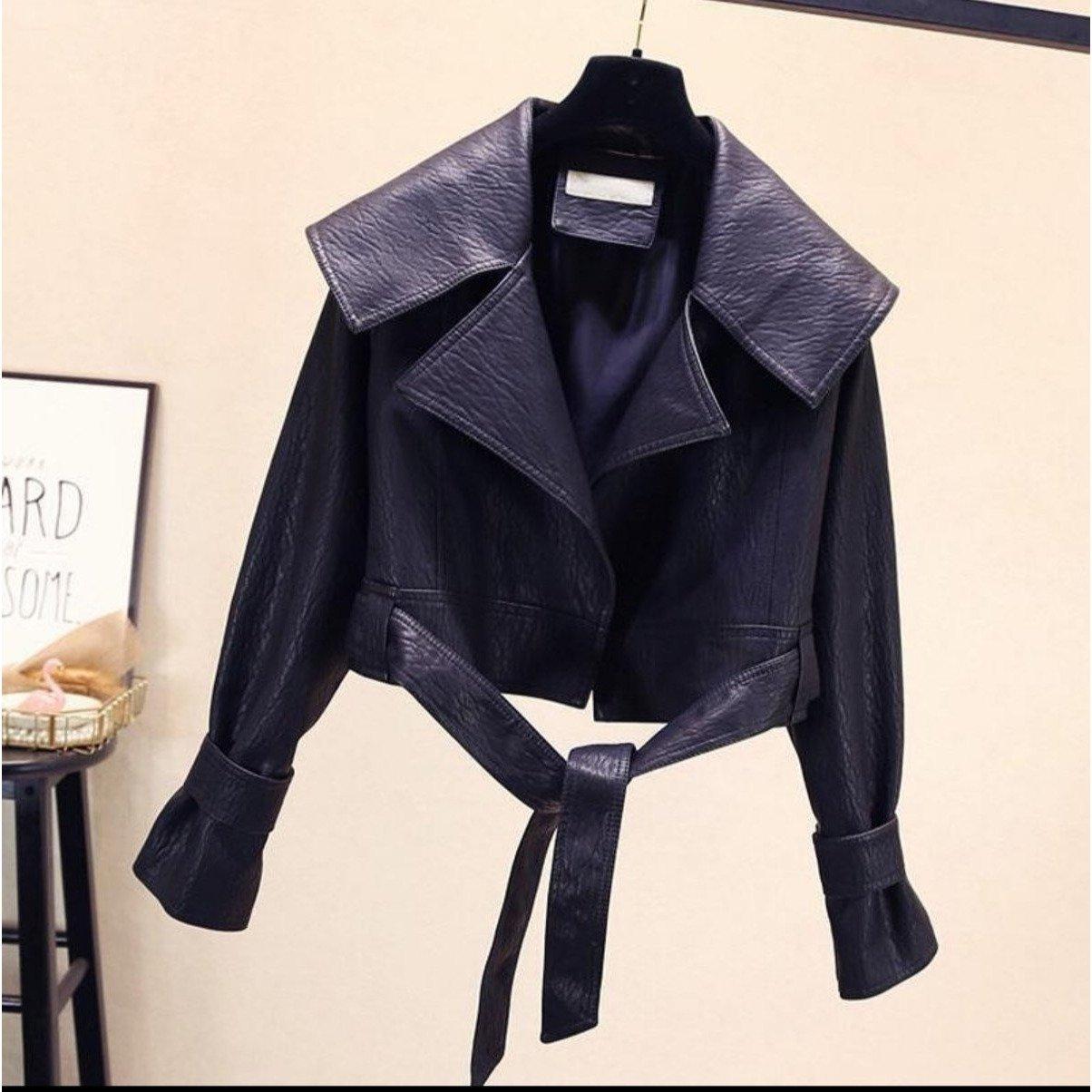 Faux Lather Crop Jacket