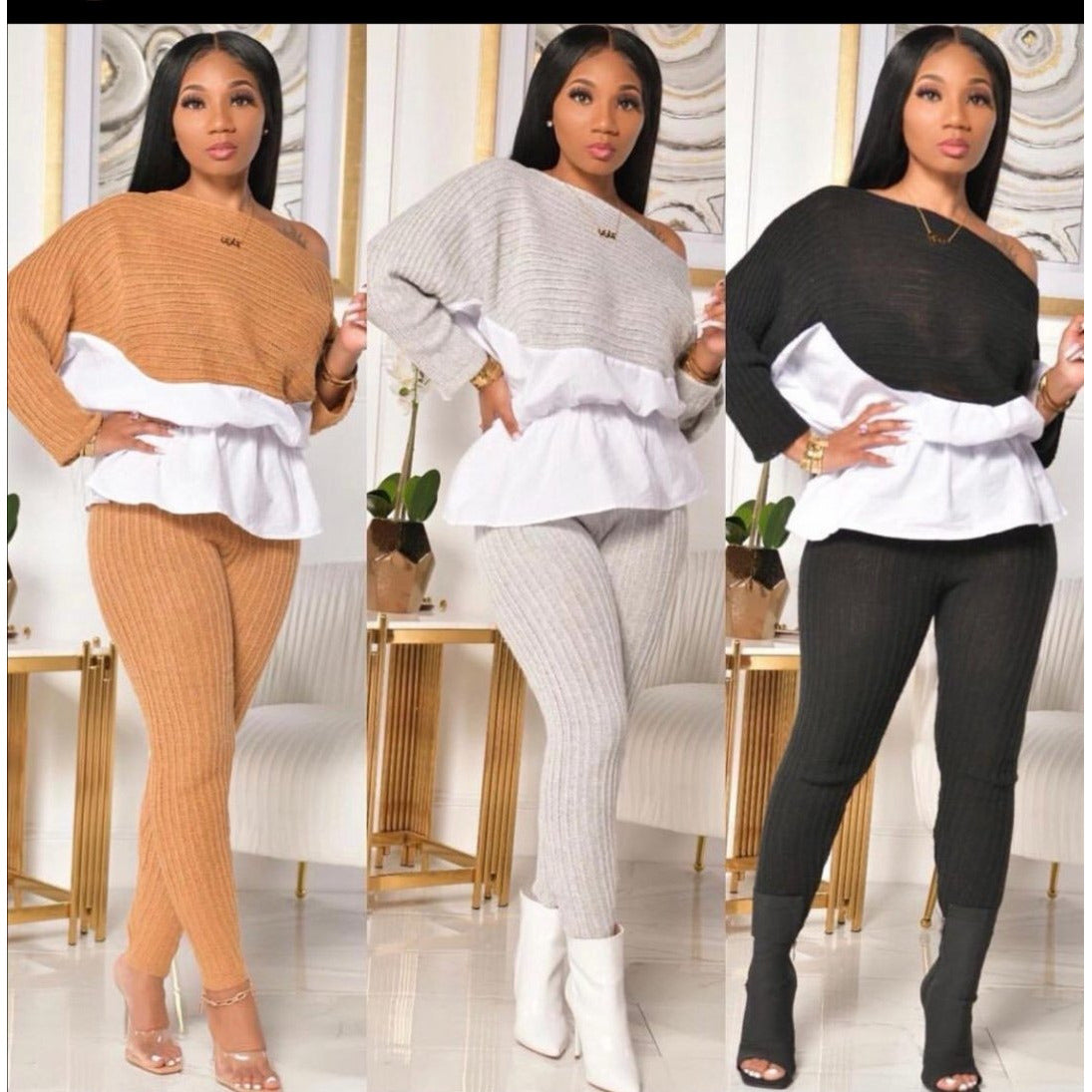 Long Sleeve Knited Set
