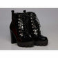 Lace-up High Heel Ankle Boots.