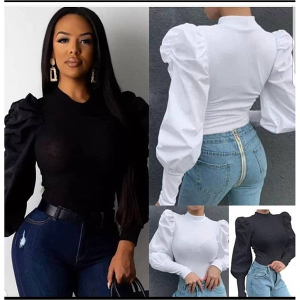 Puff Sleeve Round Neck Top – YELLOW SUB TRADING