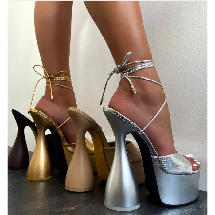 Thick Heel Platform Ankle Strap Shoes