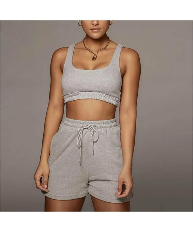 High Wasted Short & Crop Top Set