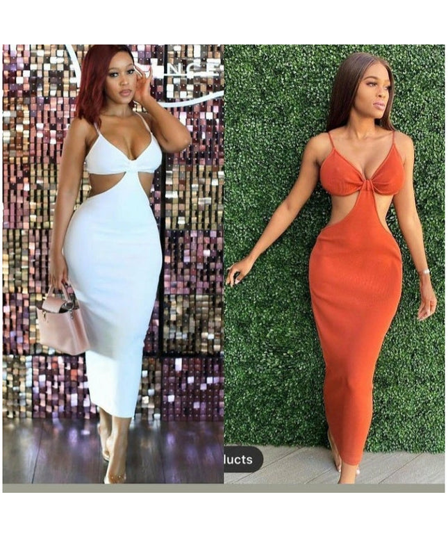 Hollow Out Sexy Sleeveless Bodycon Dress