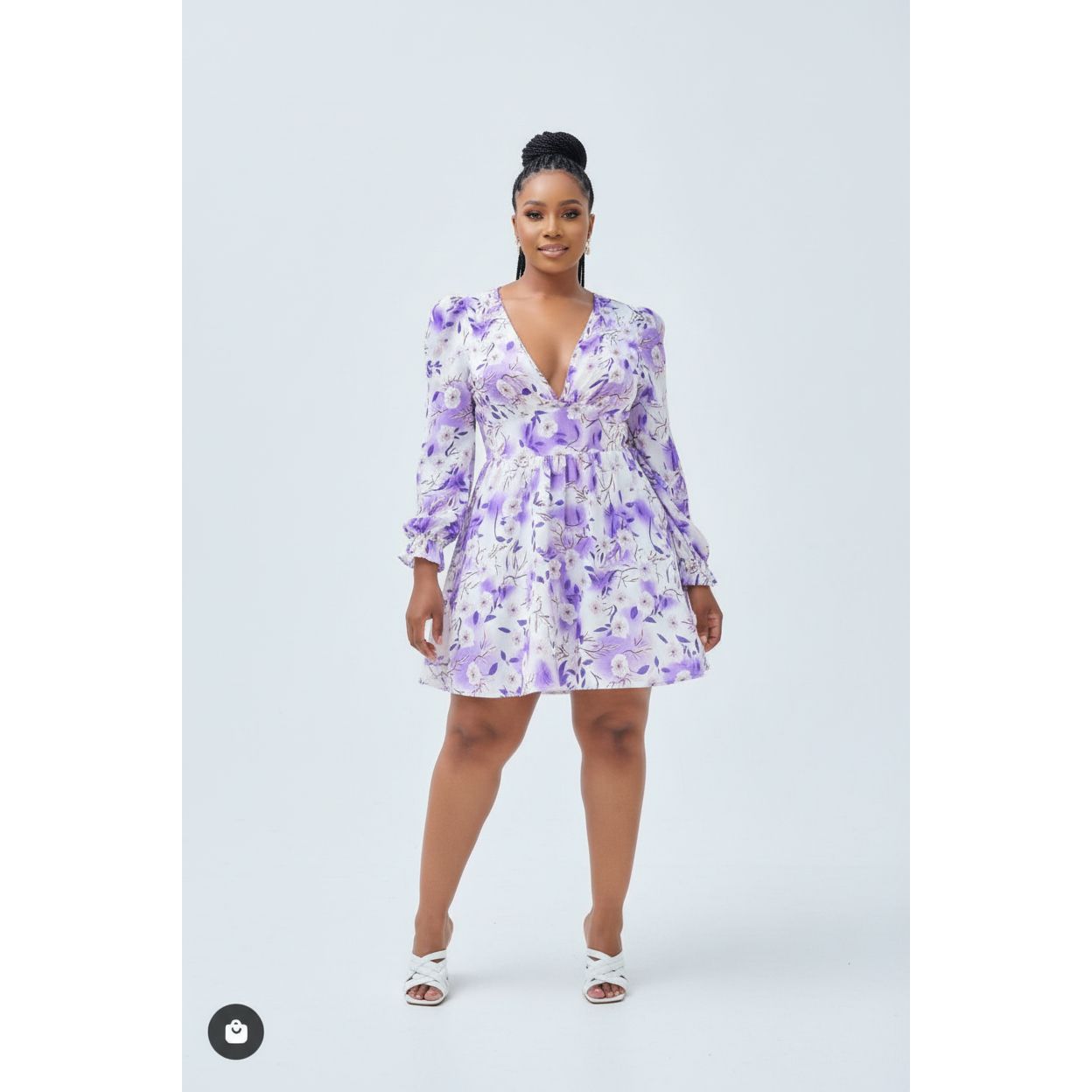 Floral Print Long Sleeve Dress