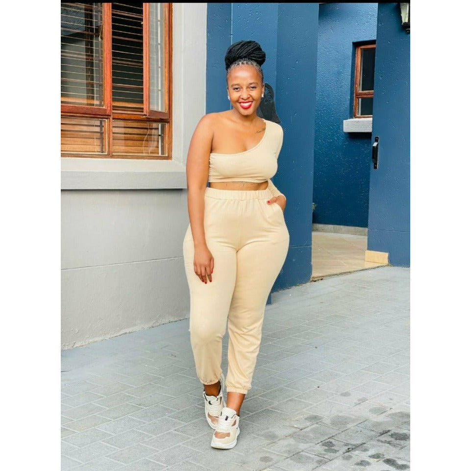 High Waisted Trouser & Crop Top Set