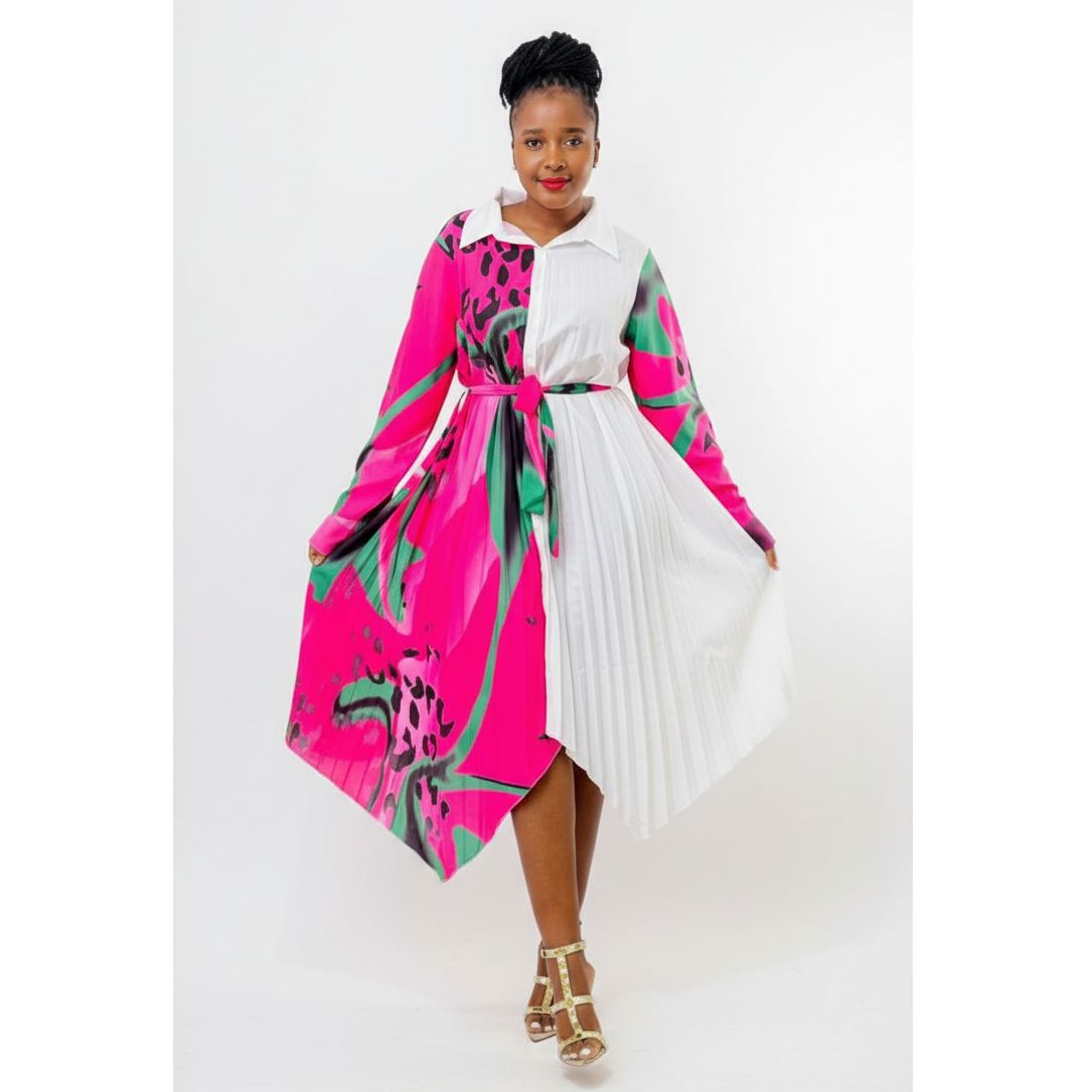 Floral Print Vintage Fashion Dress