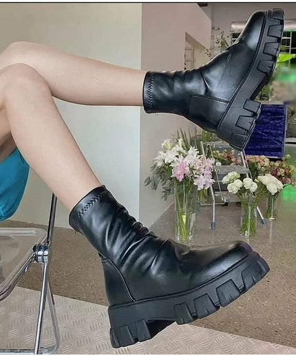 Platform Elastic Ankle boots